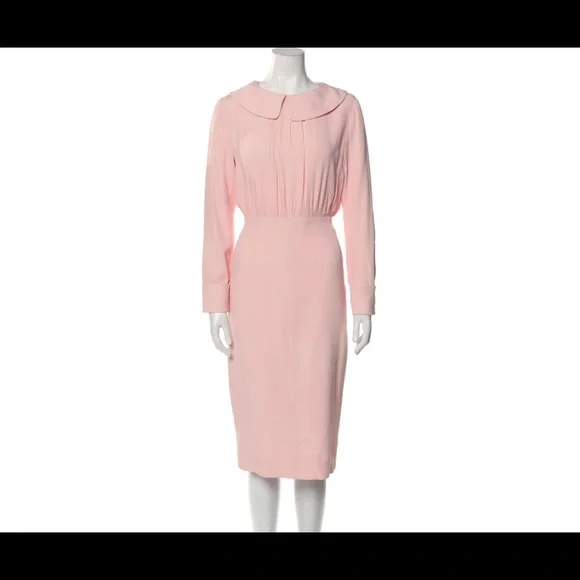 Emilia Wickstead | Dresses | Emilia Wickstead Peter Pan Collar Pink Pencil  Dress | Poshmark